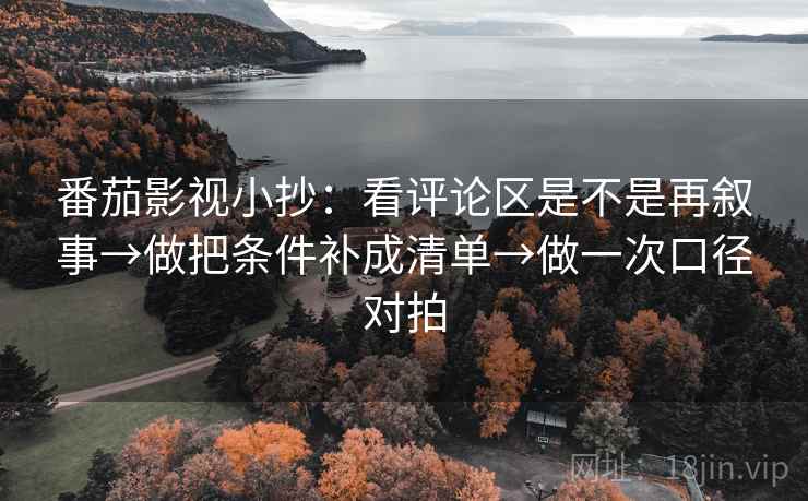 番茄影视小抄：看评论区是不是再叙事→做把条件补成清单→做一次口径对拍  第2张