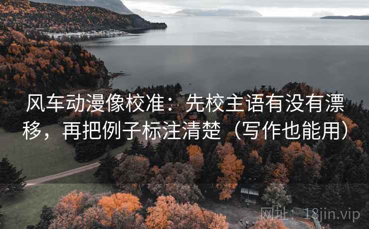 风车动漫像校准：先校主语有没有漂移，再把例子标注清楚（写作也能用）  第1张