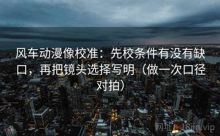 风车动漫像校准：先校条件有没有缺口，再把镜头选择写明（做一次口径对拍）  第2张
